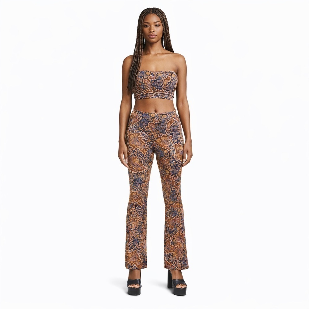 Elodie - Velvet Paisley Pants - Picture 3 of 10